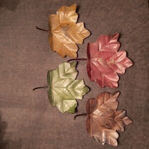 Four (4) Metal Leaf Table Decor